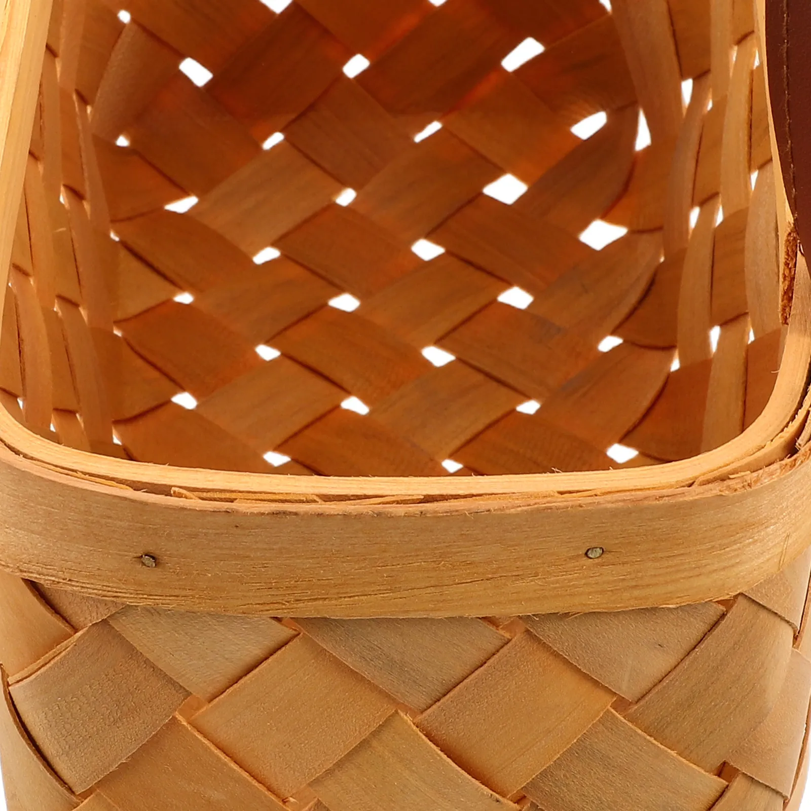 Handwoven Wooden Wall Basket Hanging Fruit Basket for Kitchen Home Storage 10.63x5.51x4.72in Rustic Woven Produce Holder Garlic
