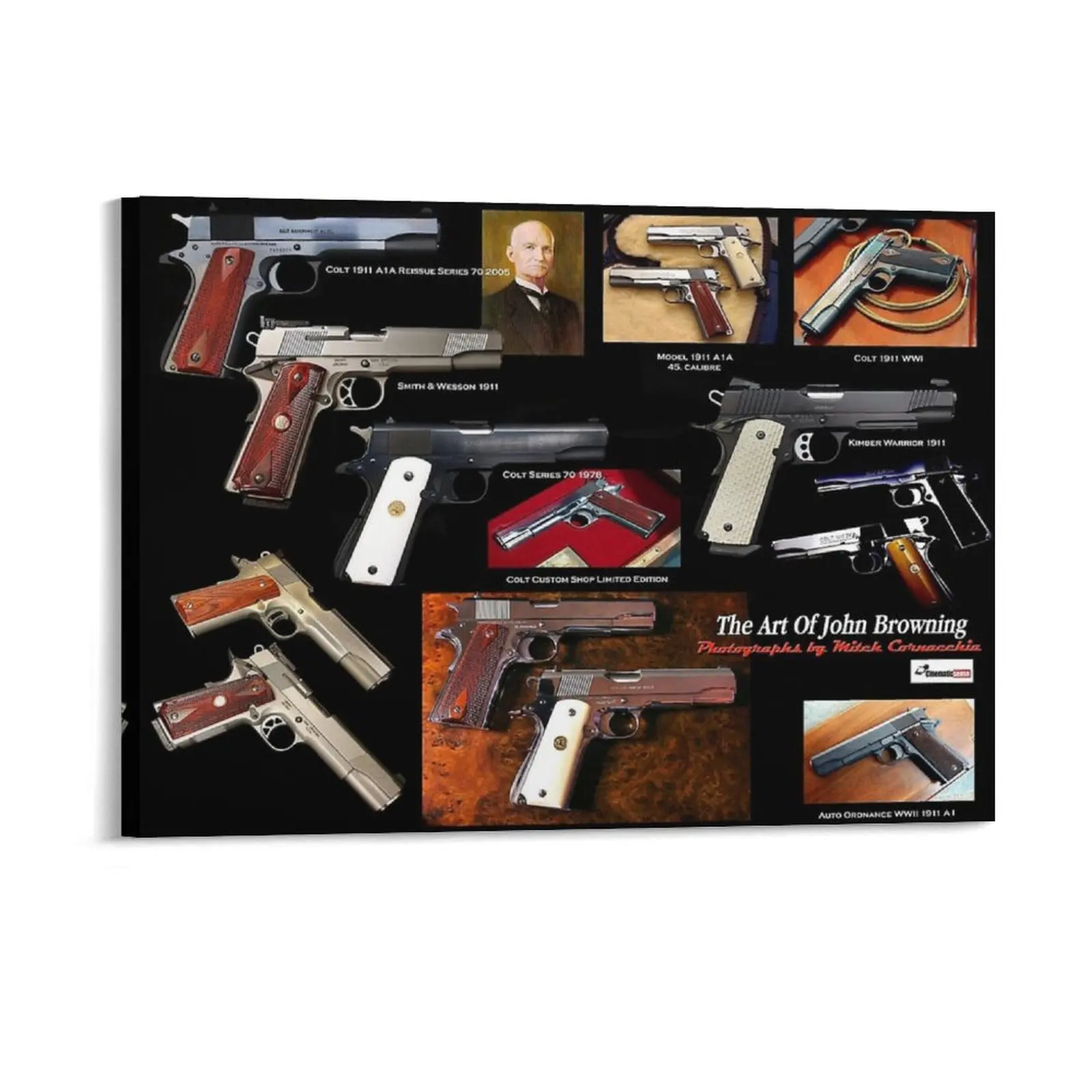 1904 Luger Pistol Firearm Patent Luger: Recoil loading small arms Canvas Painting Designing Framed Wall Paintings