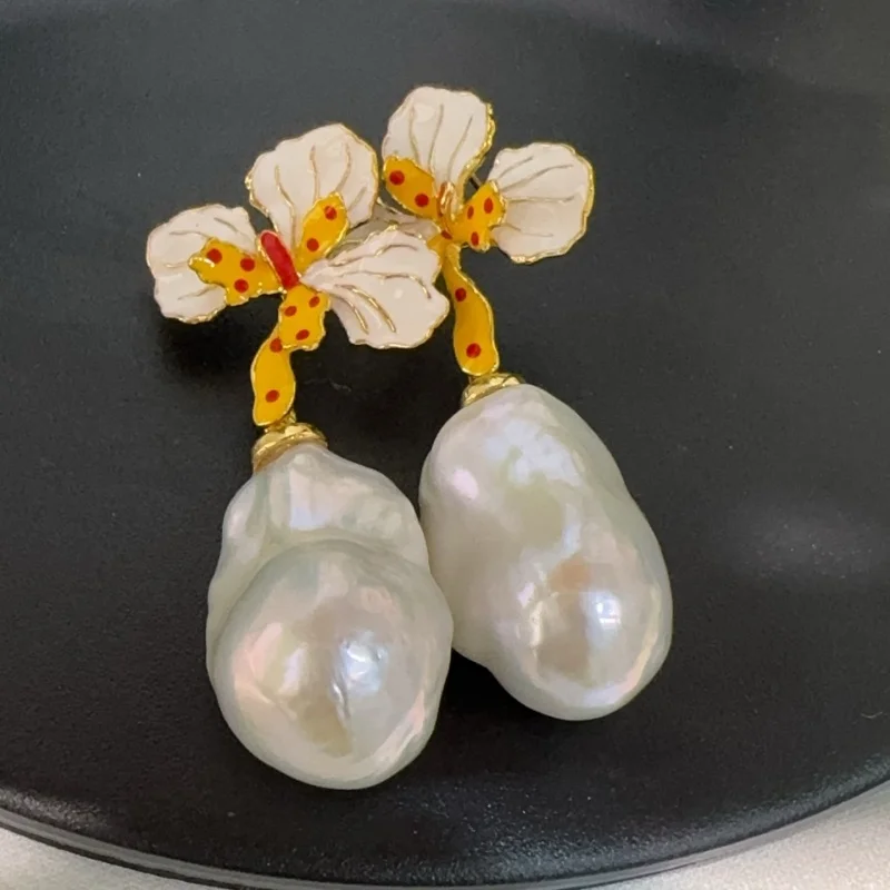 

SGARIT, женские серьги в стиле барокко, серьги-капли из стерлингового серебра 925 пробы, белый натуральный пресноводный жемчуг, свадебные и помолвочные ювелирные украшения