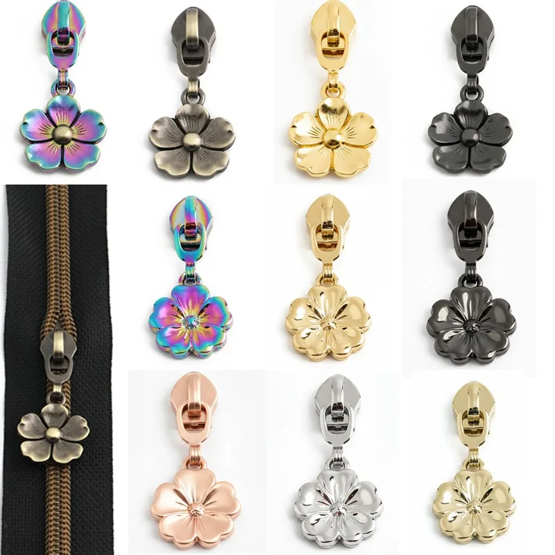 

Набор из 5 косметичек со сменными элементами. # 5 нейлоновых бегунков для молний, декоративные бегунки для молний с цветочными подвесками, аксессуары для шитья сумок своими руками.