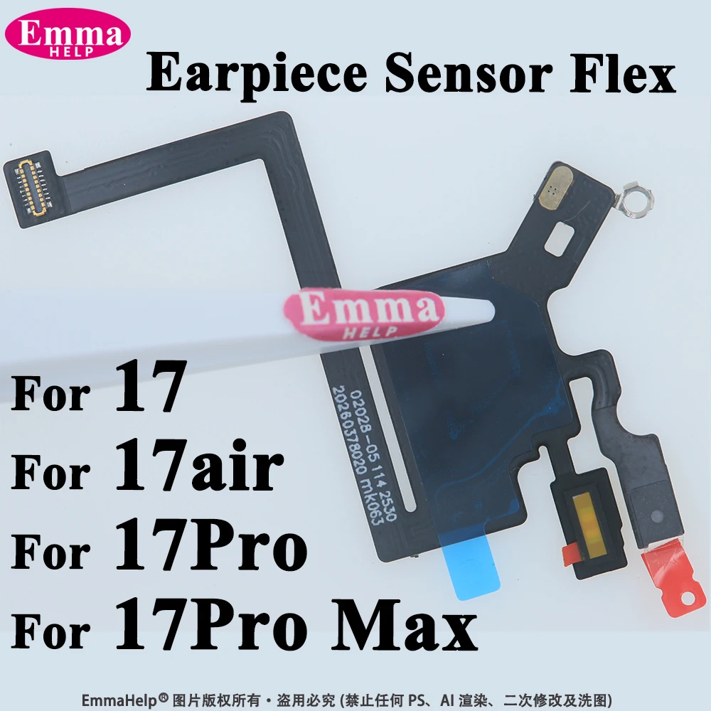 Earpiece Sensor Proximity Flex Cable Light for iPhone 17 16 Pro Max 15 Pro Plus Mic Ear Speaker Microphone Repacement