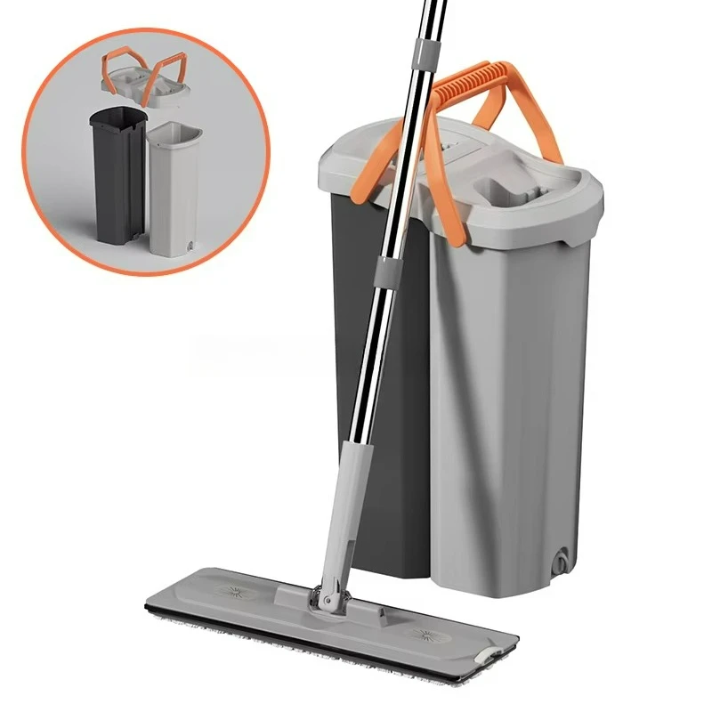 

360 Magic Microfiber Magnet Flat Mop with Wringer Separating Bucket Set Easy Mop for Floor Cleaning System