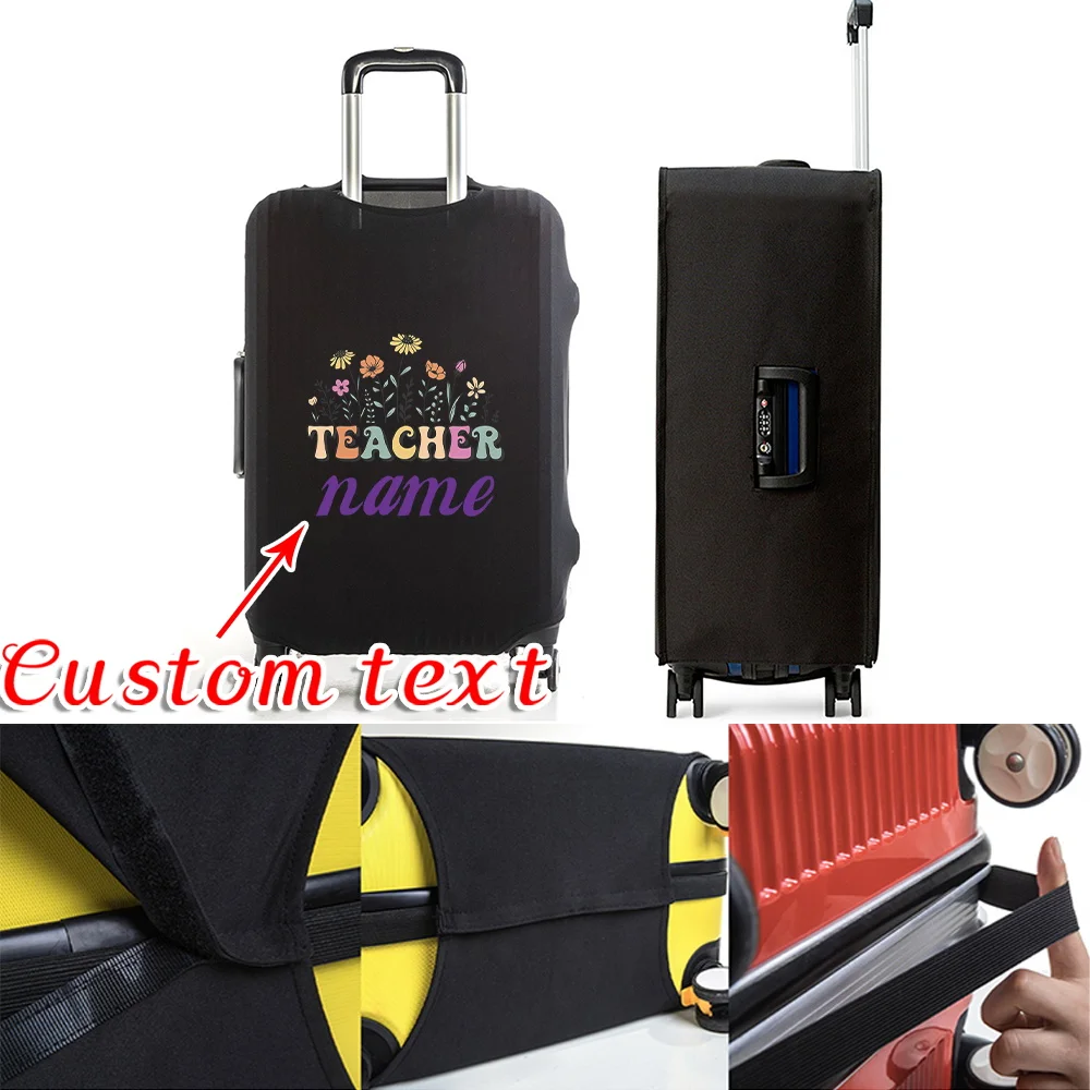 

Персонализированный чехол для чемодана с именем, несколько вариантов дизайна, износостойкий защитный чехол, толстые эластичные чехлы для багажа