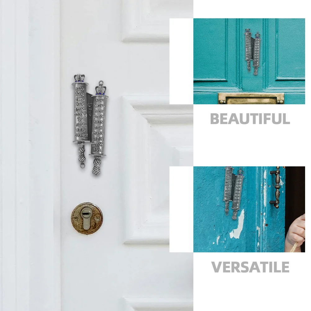 

1 set 1 Set Metal Vintage Plaque Decor For Door Frame Religious Home Decoration Catholic House Mezuzah Decorative Metal Mezuzah