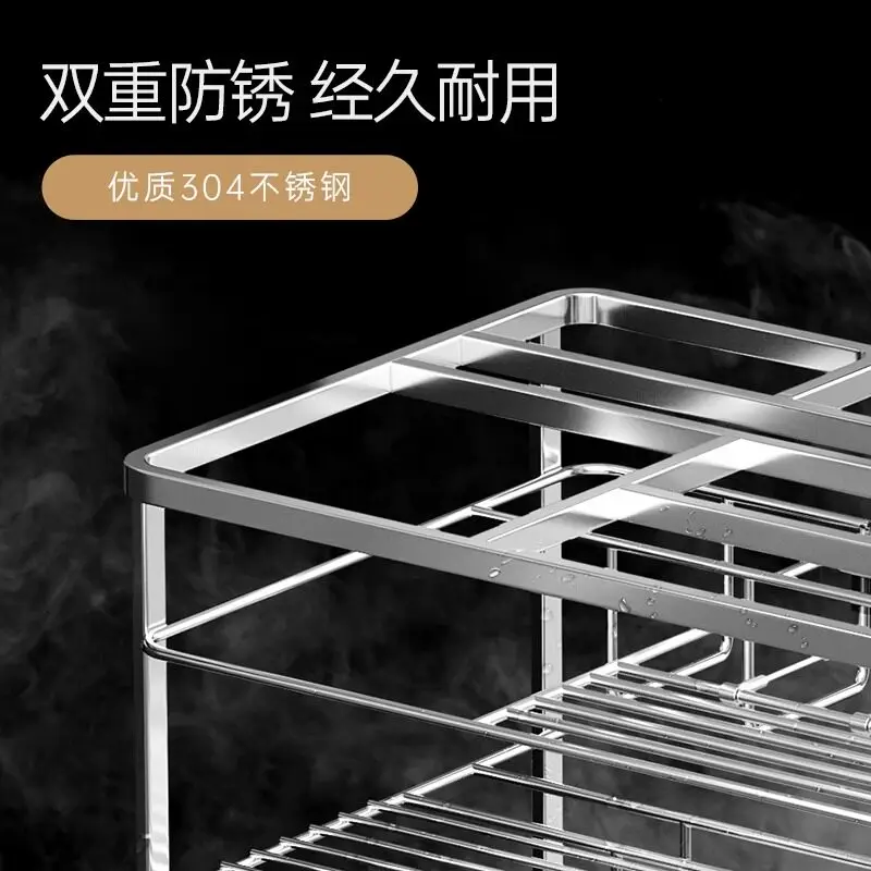 Baihan pull basket kitchen cabinet bowl drawer type double layer 304 stainless steel seasoning  seasoning