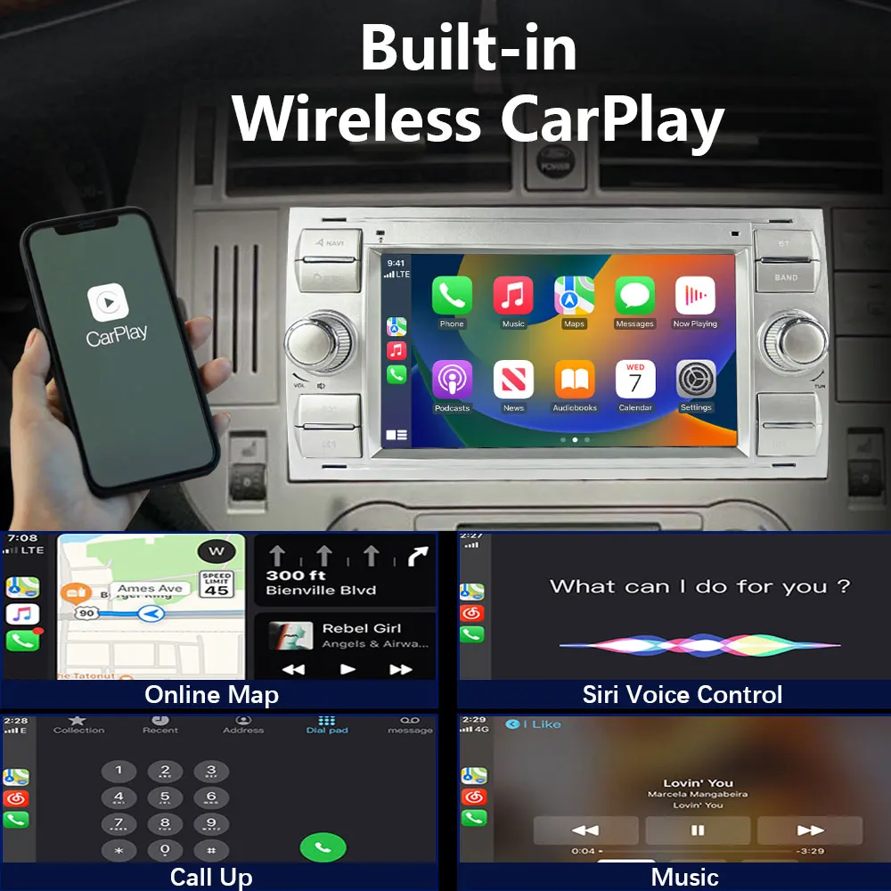 Car Radio For Ford focus 2004 2005 2006 2007 2008 GPS 4GTouchscreen Bluetooth WiFi Multimedia Carplay Android CHSTEK Navigation