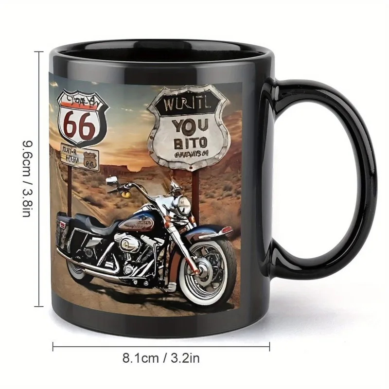 Black Creative Motorcycle Water Cup Large Capacity Coffee Cup Light Luxury High-end Cup with Handle