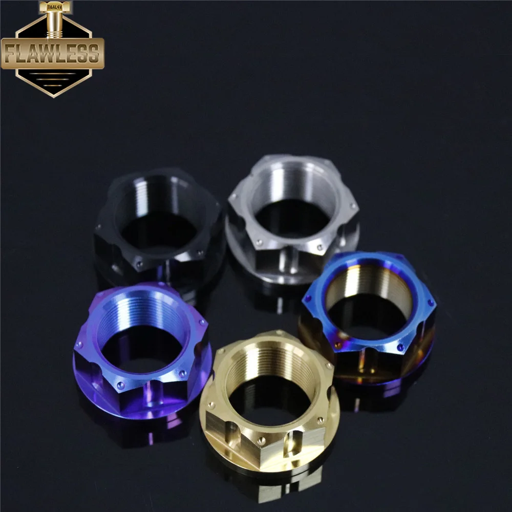 Imagem -02 - Flawsti-eixo Traseiro Porca Swingarm Porca de Titânio para Yamaha Tmax 560 Bmw S1000rr Kawasaki Zx6r Gsx-r1000 M22 M24 M25x1.5 Pitch Gr5