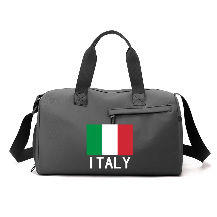 حقيبة اللياقة البدنية إيطاليا خريطة مطبوعة الكتف حقيبة ساعي الرطب الجاف فصل الرجال اللياقة البدنية حقيبة رياضية النساء حقائب الجيم المحمولة الجلود #2