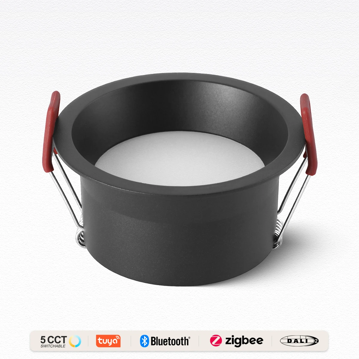 Tuya zigbee/ dali/import/5 cct comutável recesso anti-reflexo led downlight preto/branco casa sala de estar quarto iluminação