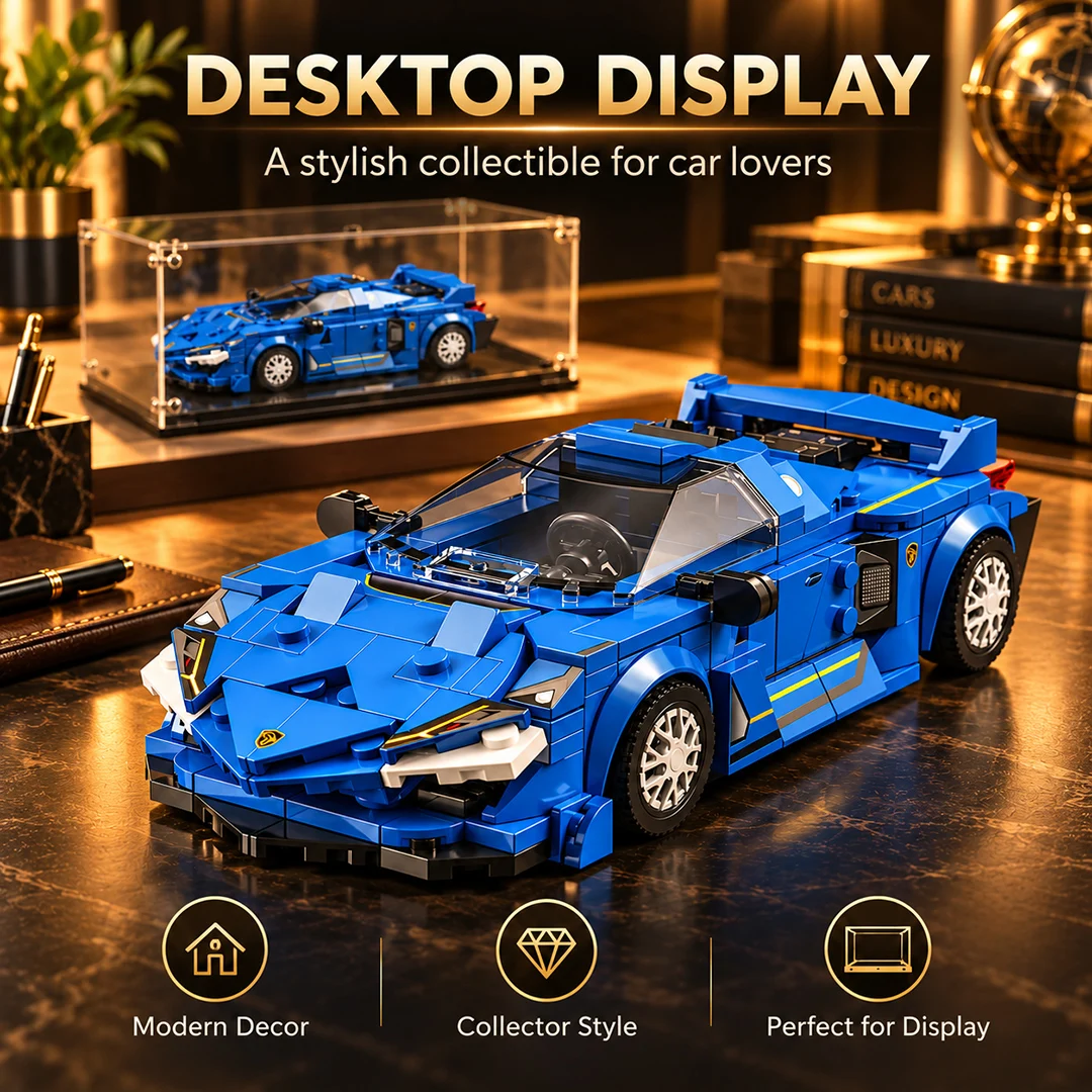 Car Building Blocks Toys Model Compatible Others Bricks Sets With Transparent Display Box Desk Ornament Gifts 303PCS