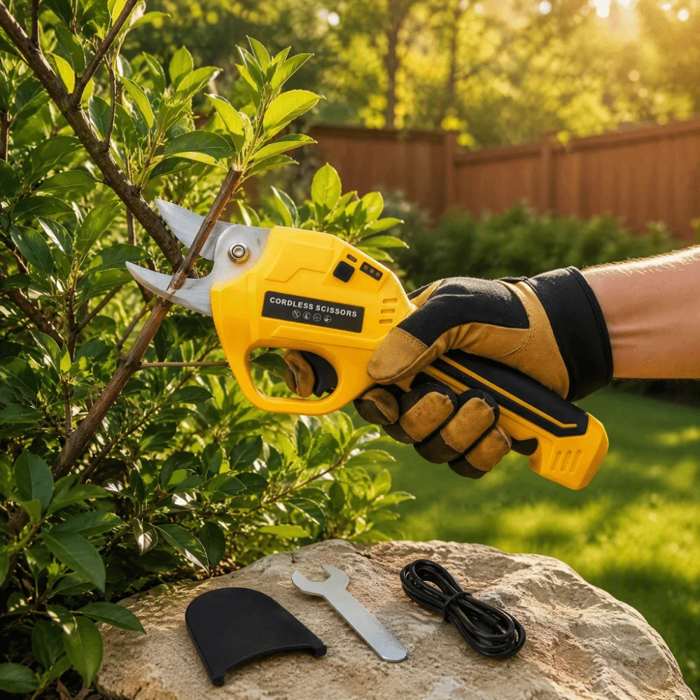 Rechargeable Electric Pruning Shears Li‑ion Battery Heavy‑Duty Handheld Pruner Cordless 30Mm Cutting Electric Pruner
