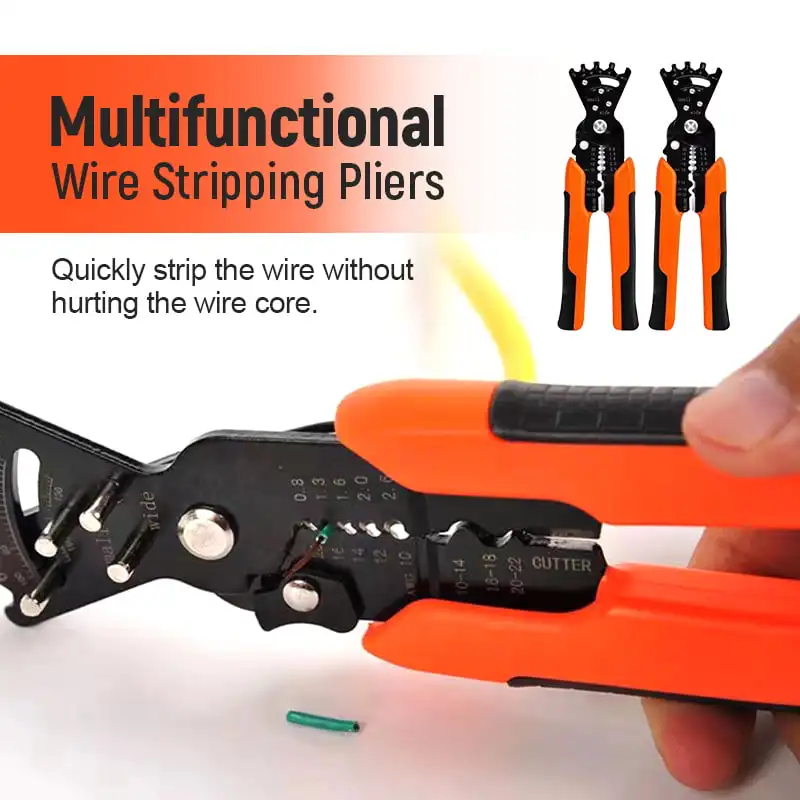 Multifunctional Wire Stripping Plier Decrustation Plier Wire Stripper Cutter Crimper Tool Electrical Solid Stranded Wire Cable