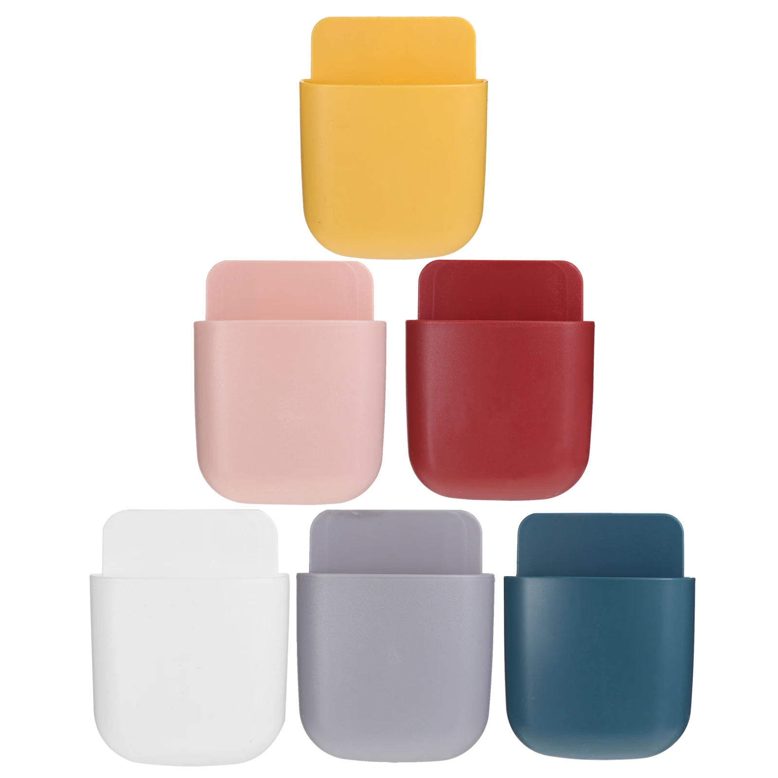 

6 Pcs Wall Mounted Phone Charging Boxes Smooth Edges ABS Material Storage Racks Remote Controllers Mobile Phones Sundries