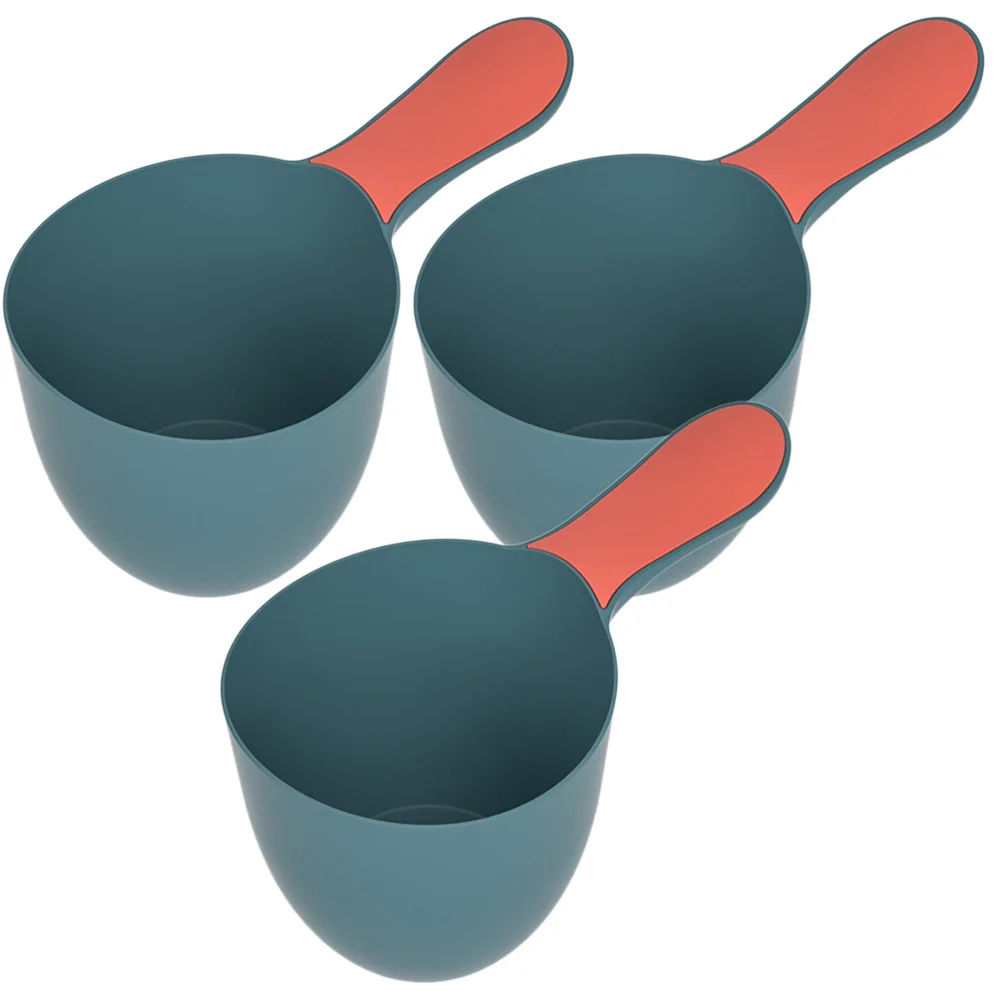 3 قطعة مغرفة مياه الحمام مغرفة دش بلاستيكية للحمام قابلة لإعادة الاستخدام قحافة مقبض مريح قبضة مريحة دائم داخلي