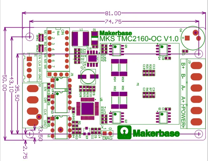 Tmc2160 Stappenmotor Driver Voor Nema 23 Motor Mks Tmc 2160 Stepping Driver Module Twee Fase Hybride Controller 3d Printer Motor