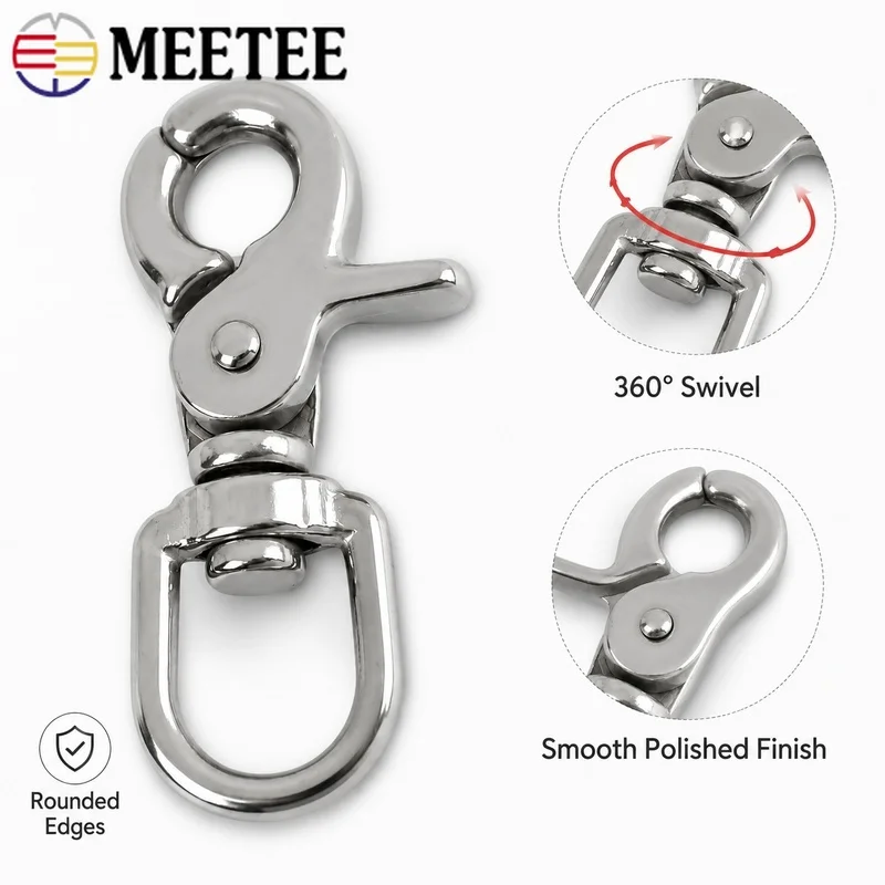 1/2/3Pcs 65mm 304 Stainless Steel Swivel Lobster Clasp Snap Hook Carabiner for Dog Leash Backpack Key