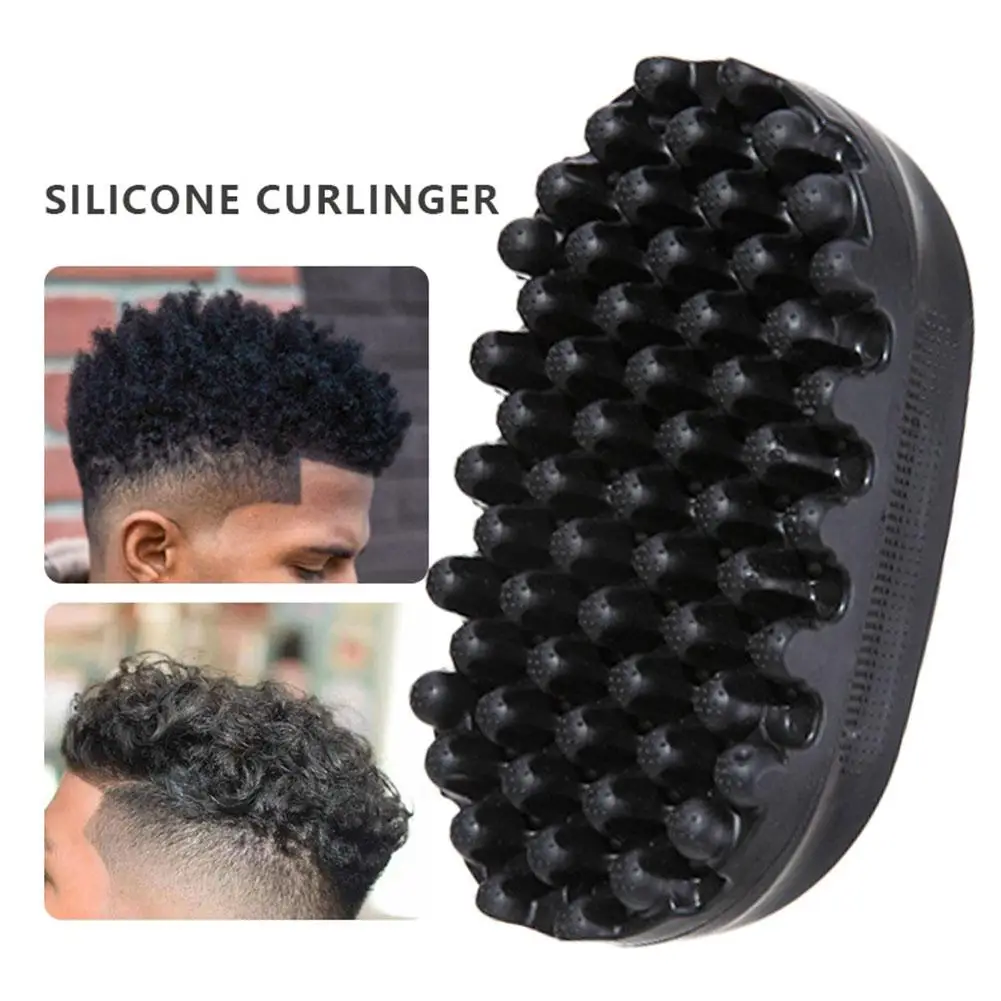 Black Curls Hairdressing Curling Hair Sponge Barbers Styling Dreadlock Massage Cleaning Tools for Men Afro Curl Brush