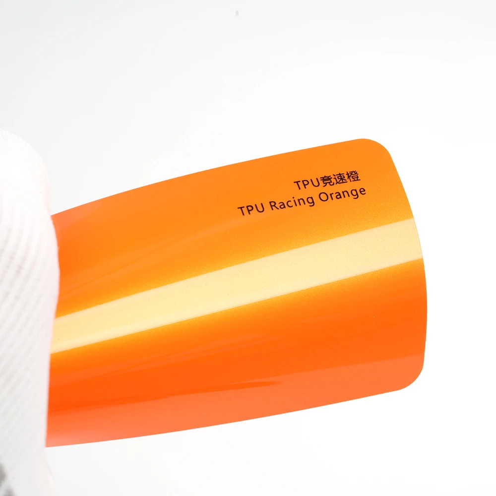 

Трансформированная самовосстанавливающаяся суперглянцевая металлическая серия Racing Orange Sol Изменение цвета ТПУ Цвет PPF ТПУ Пленка для украшения кузова автомобиля