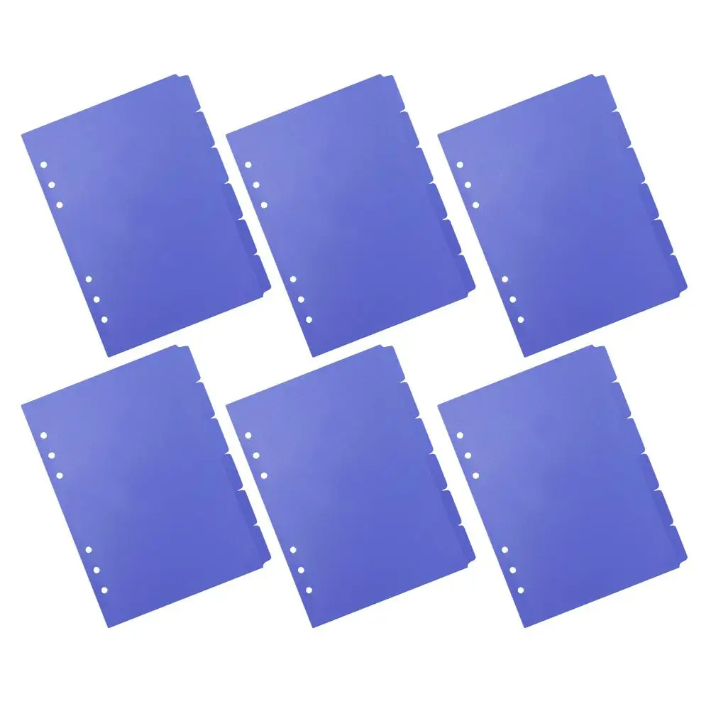 

6 Separator A5 Binder Dividers With Vertical Tabs PP Notebook Journal Planner Tabs Binder Dividers File Holder