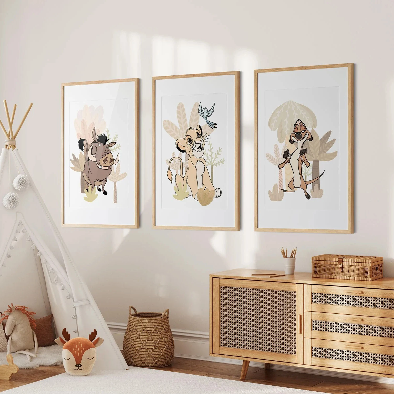 

The Lion King Art Prints Set of 3 Simba and Friends Wall Art Simba Nursery Poster Canvas Painting Print Art Poster Home Decor