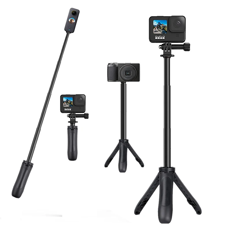 Extendable Selfie Stick Portable Vlog Tripod Stand Mini Hand Grip For Gopro Hero 13 12 11 10 9 8 7 Insta360 X4 X3 DJI Action 4