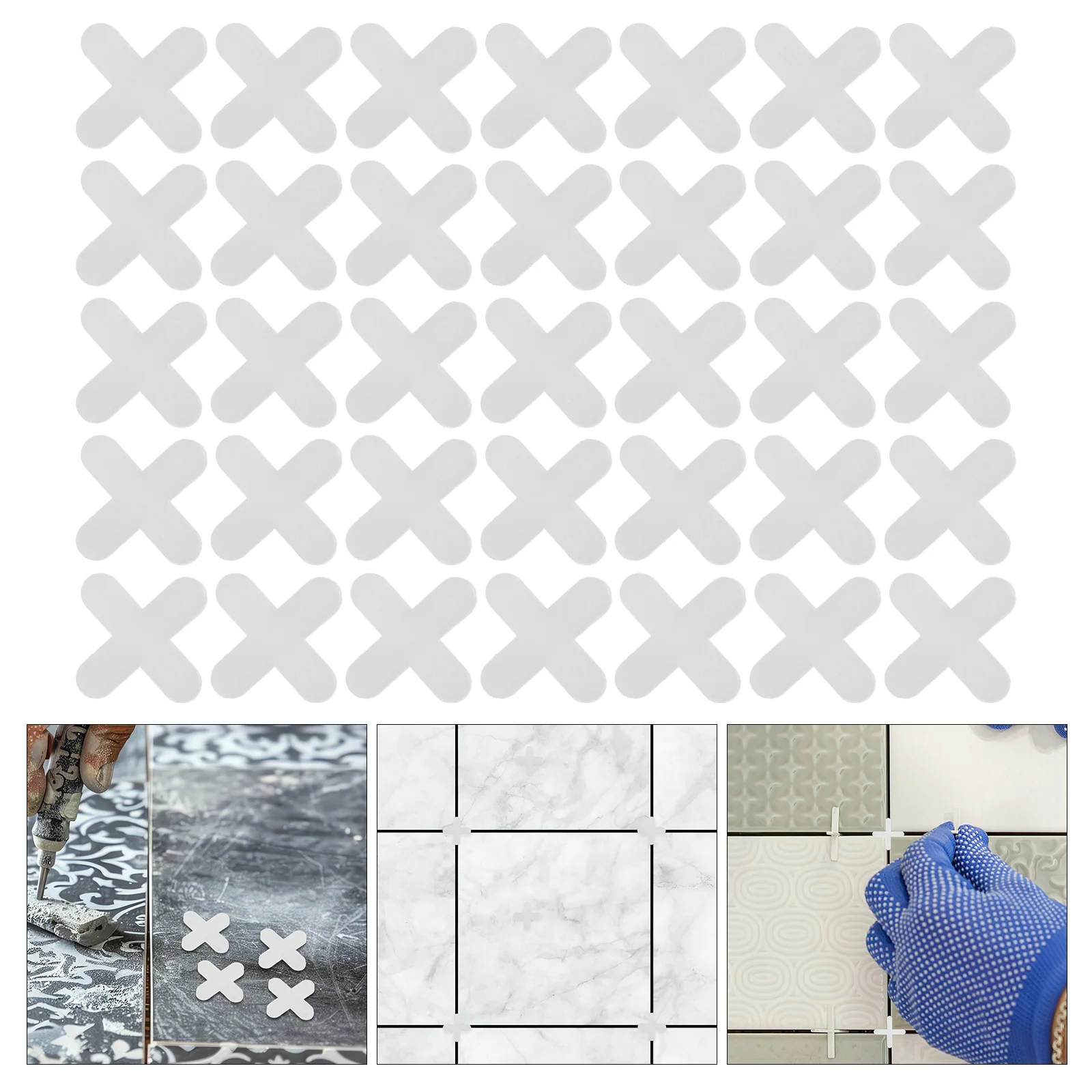 ตัวเว้นระยะกระเบื้องรูปทรงกากบาท 500 ชิ้น ตัวปรับระดับกระเบื้องเซรามิกแบบเปลี่ยนได้ ตัวปรับระดับกระเบื้องพลาสติกขนาดเล็ก สำหรับตกแต่งบ้านและงานก่อสร้าง