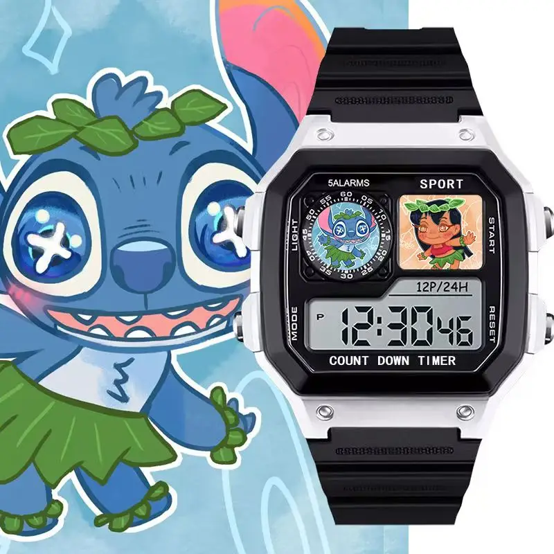 Cartoon Stitch Children's Watch Interstellar Baby Children's Night Light Watch Fashion Versatile Watch Creative Gift
