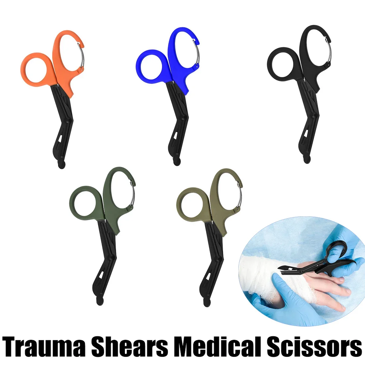 Trauma Shears Medical Scissors with Carabiner Stainless Steel Bandage Scissors  for Nurses Doctors Nursing Students First Aid