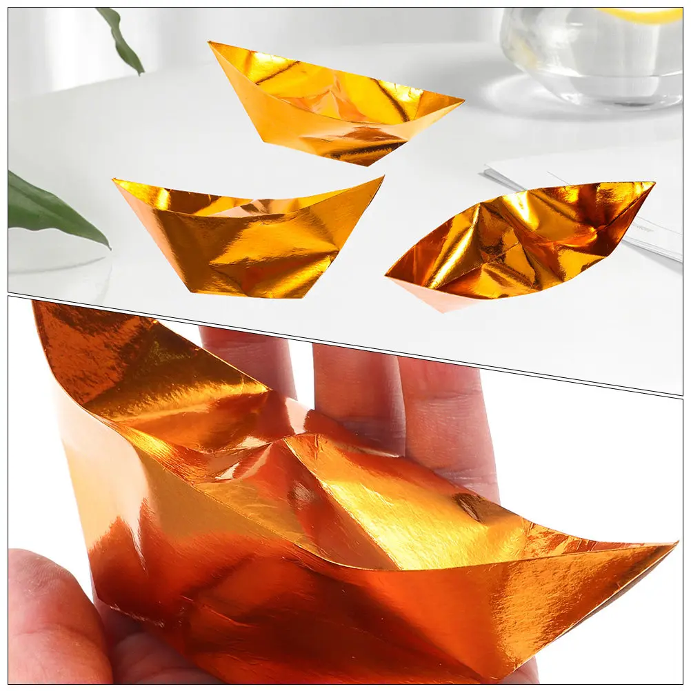 200Pcs Ancestral Worship Paper Ingot DIY Sacrificial Supplies for Tomb-Sweeping Festival Home Decor Craft Gold Paper Money