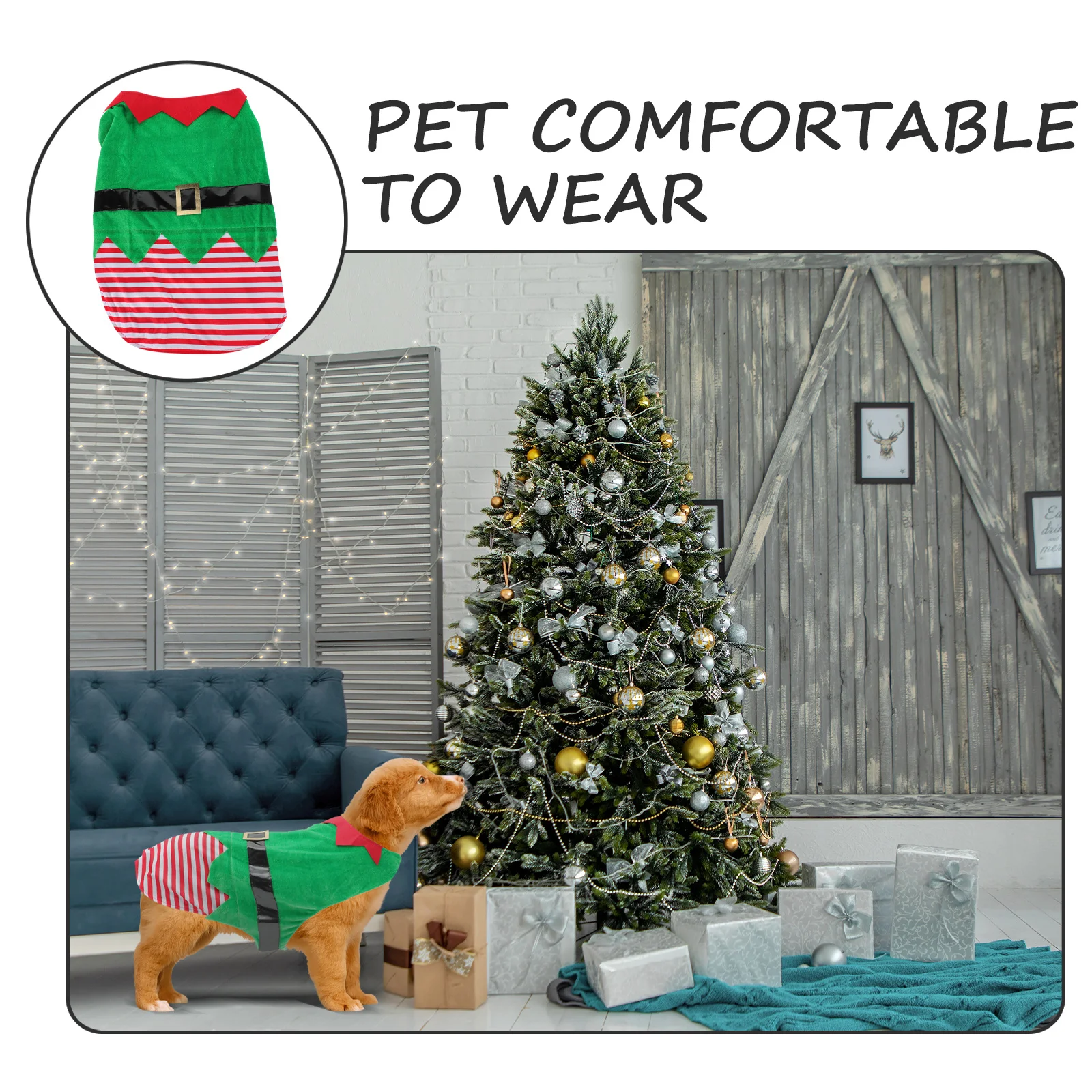 

Christmas Pet Costume Lovely Elf Puppy Fancy Cosplay Clothes Comfortable Dog Cat Gift Christmas Pet Coat Lovely Dog Clothes
