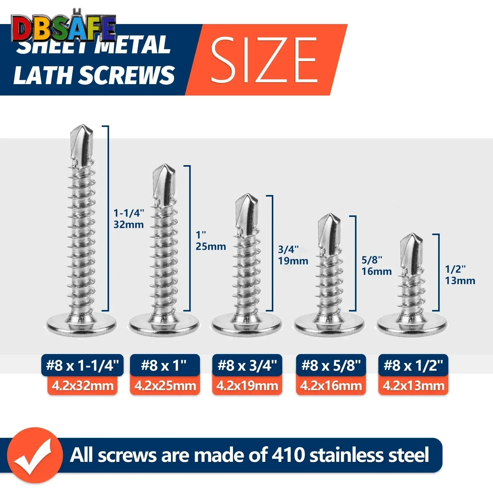 #8 M4.2 Quick Tapping Self-Tapping Screws - 410 Stainless Steel High-Strength Truss Head, for Sheet Metal