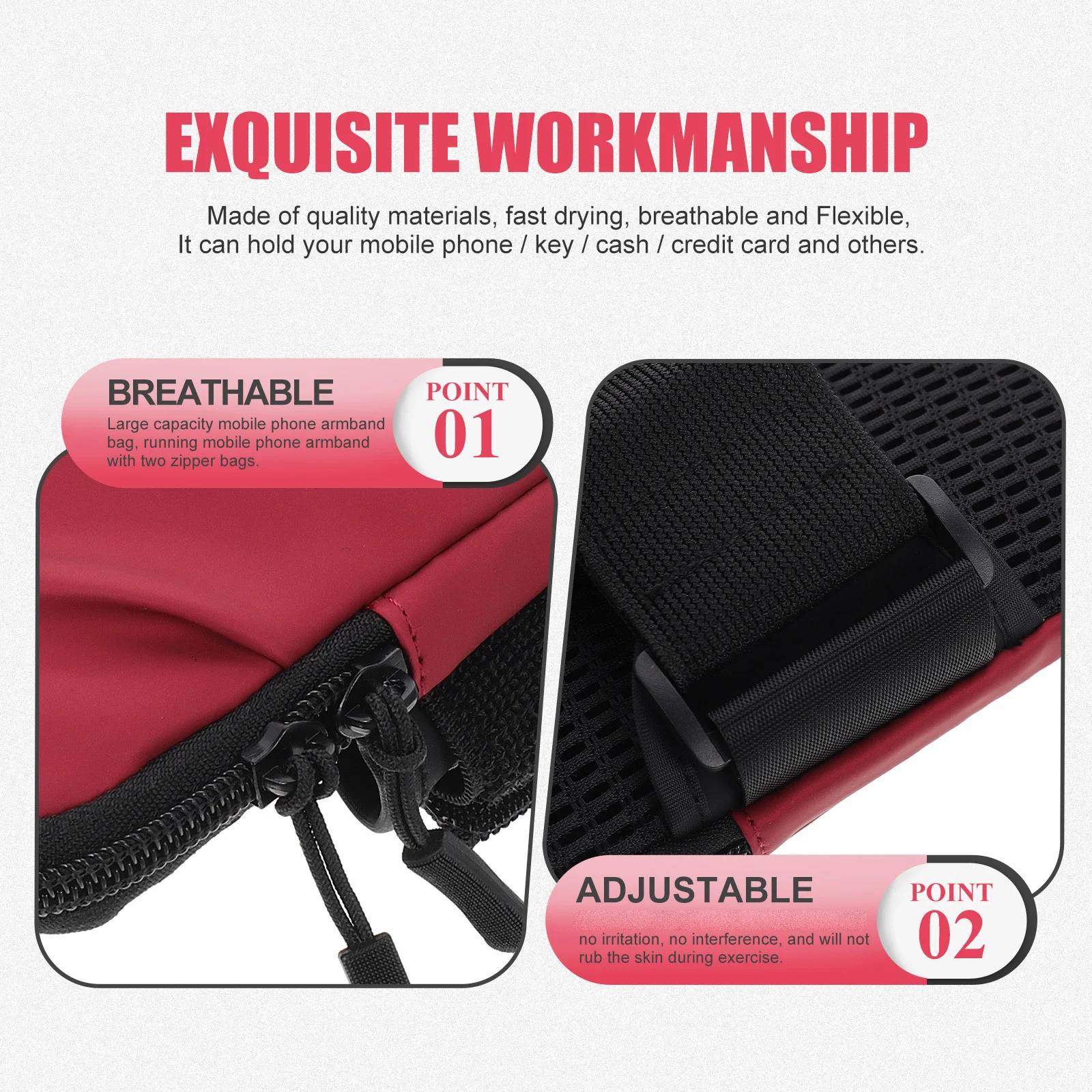 Breathable Arm Phone Sleeve for Running High Performance Cell Phone Armbands Secure Fit Sports Arm Bag for Workout Hiking Travel