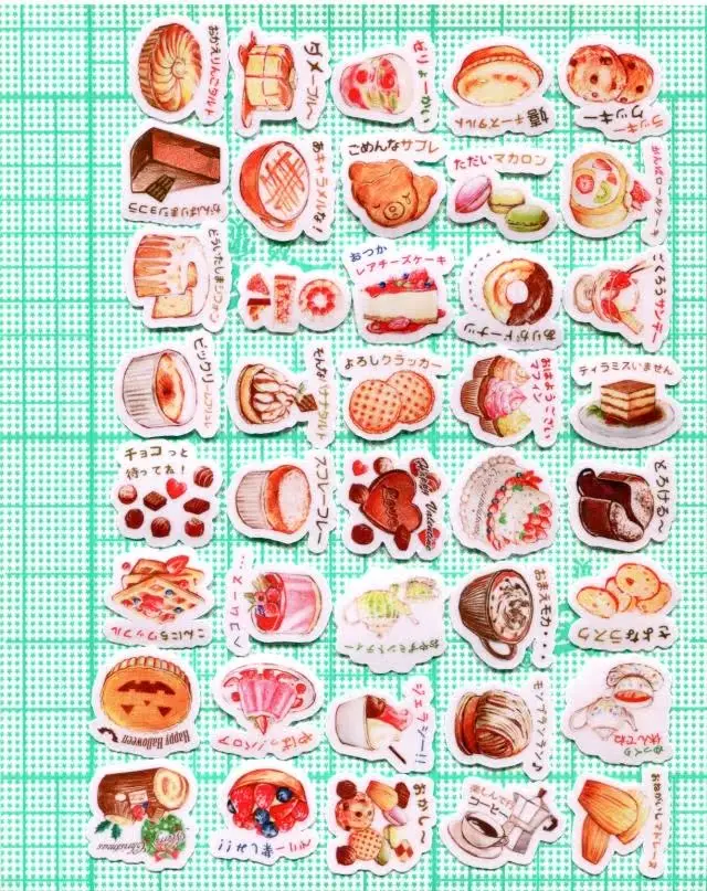 40 pièces mots confiserie boutique 2-3 cm bricolage mignon autocollant Z733