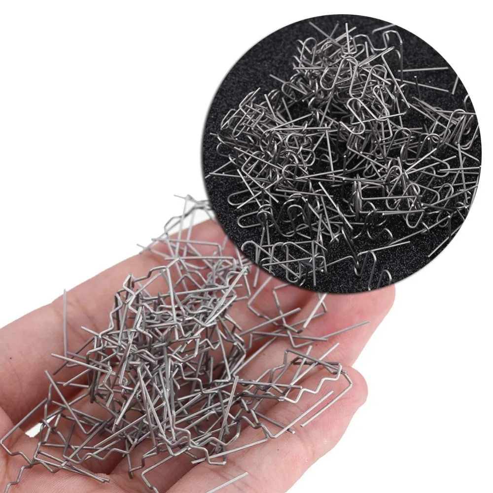 500Pcs Wide Usage Rustless Steel Welding Staples Wave Smooth Bumper Staples Solid Practical Staples Bumper