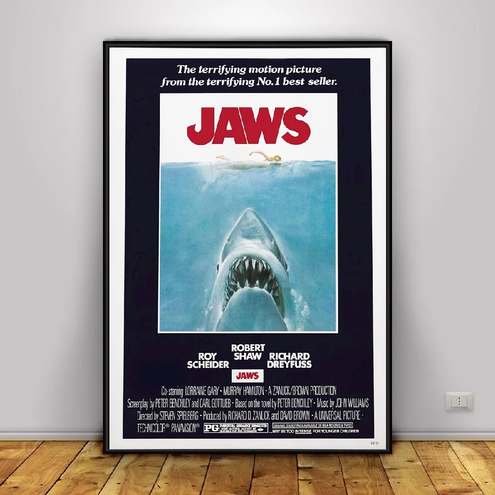 Jaws Movie Brody and Chief Quint Ocean Thriller Classic Movies Canvas Painting Wall Art Poster Picture Home Decor Mural Cuadros