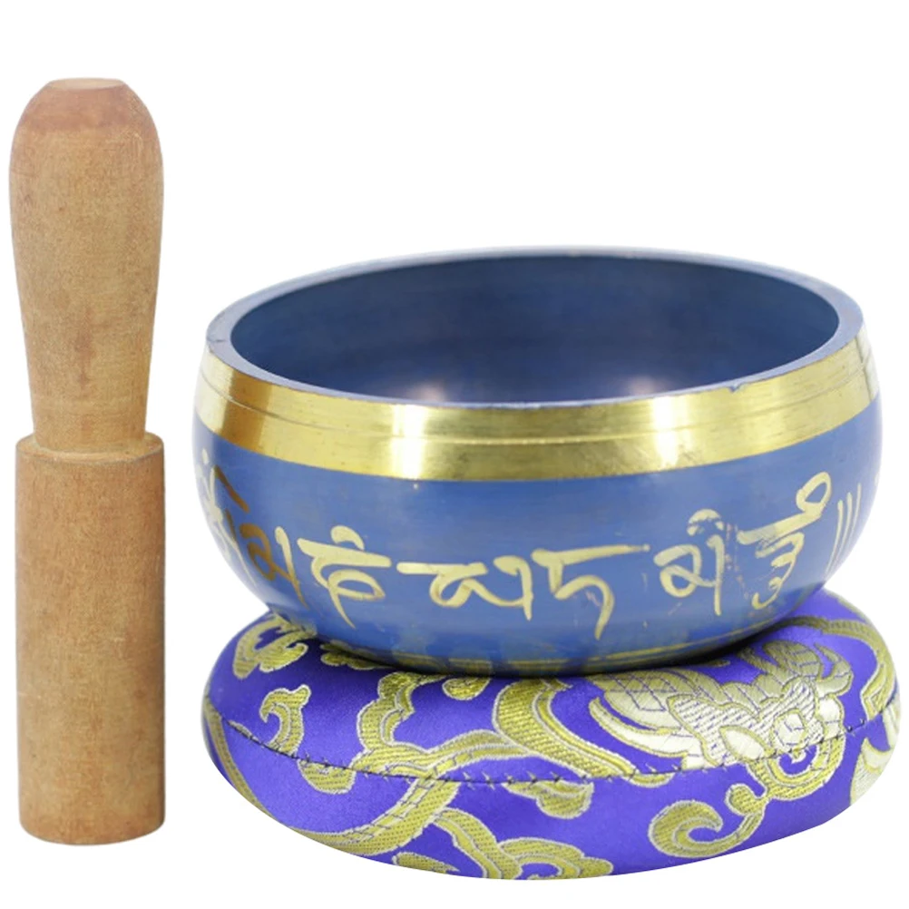 

1 set Yoga Sound Bowl Mini Wood Handmade Singing Bowls Meditation Home Small Copper Buddhism Accessories Tibetan Instruments