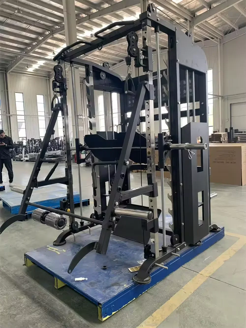 -Gym Fullset equipado máquina de cables de entrenamiento equipo multifuncional peso libre multi-gimnasio