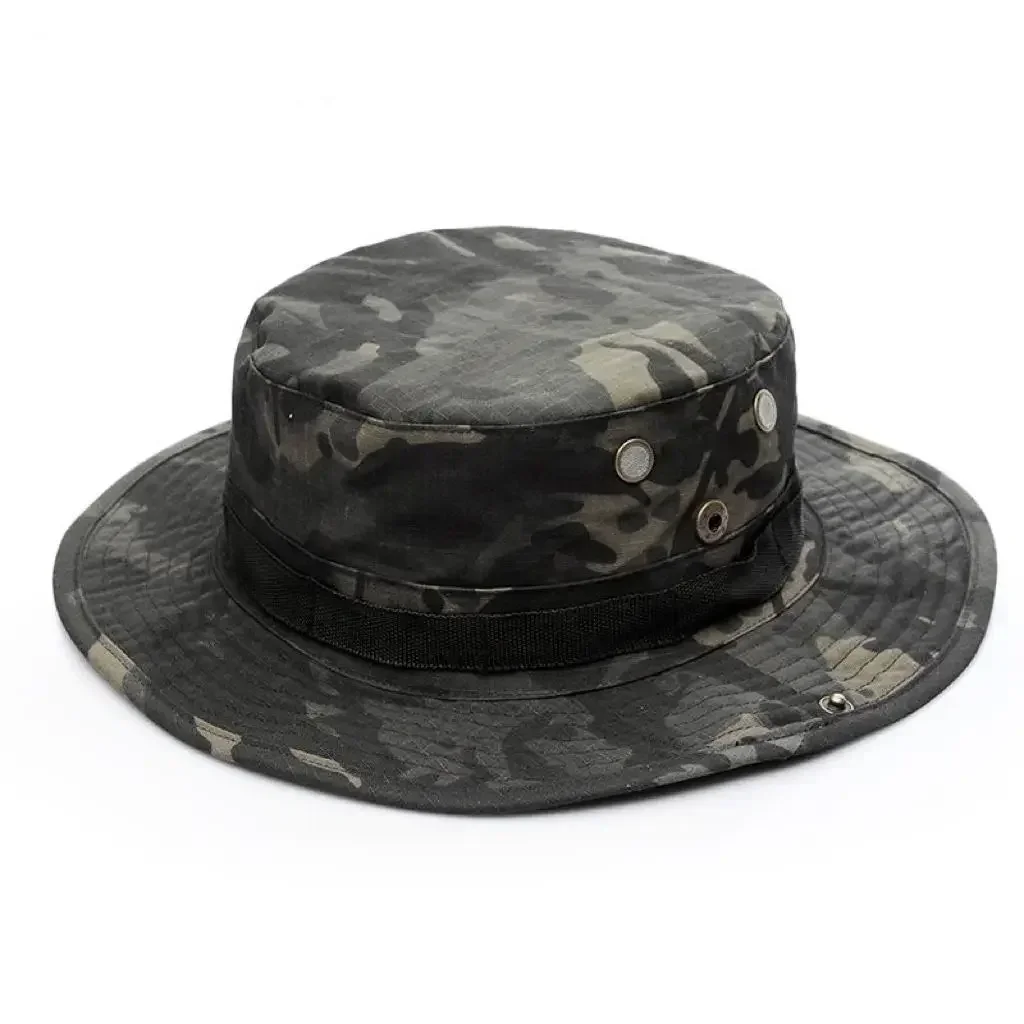 US Army Camouflage Boonie Hat Tactical Military Bucket Hats Summer Outdoor Hunting Hiking Multicam Camo Sun Cap For Men Women