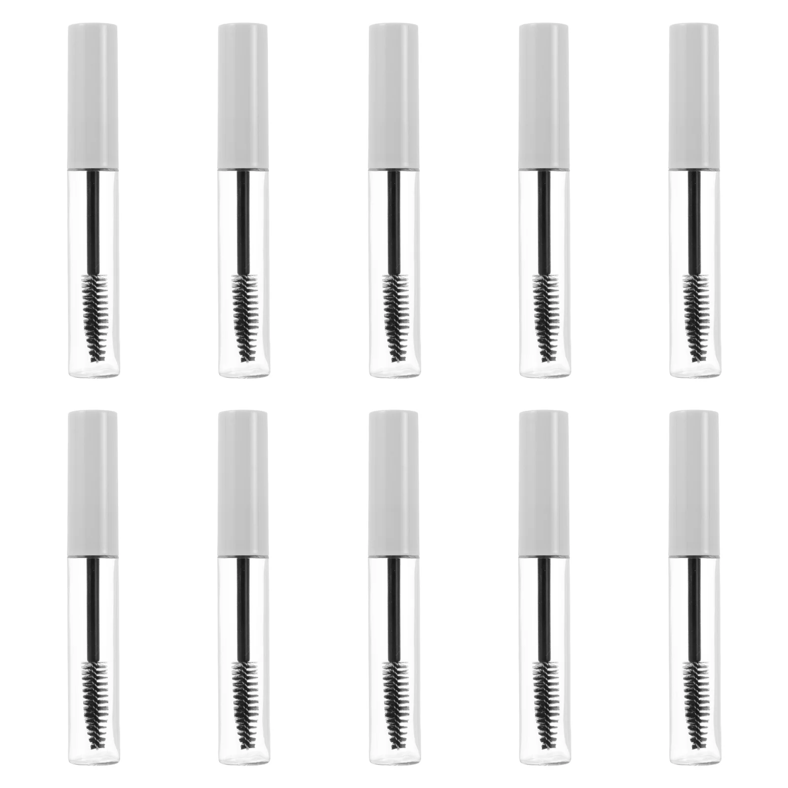 10 個のマスカラチューブ小型軽量プラスチック空容器 DIY まつげクリームに最適まつげブラシメイクアップ用ミニボトル
