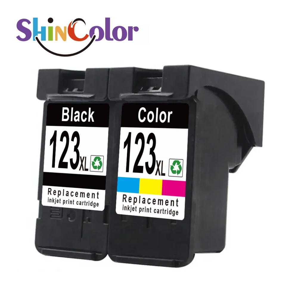 ShinColor 123xl Premium Color Black Remanufactured Inkjet Cartouche Ink Cartridge For Hp123 Hp123xl Hp Deskjet 2130 Printer