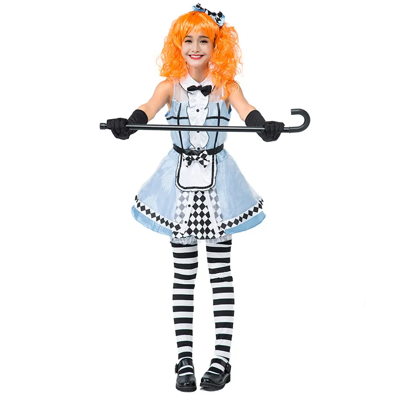 Halloween Klassieke Alice In Wonderland Fantasia Lolita Pokermeid Cosplay Kostuum Carnaval Feest Sexy Tutu Prinses Verkleedkleding