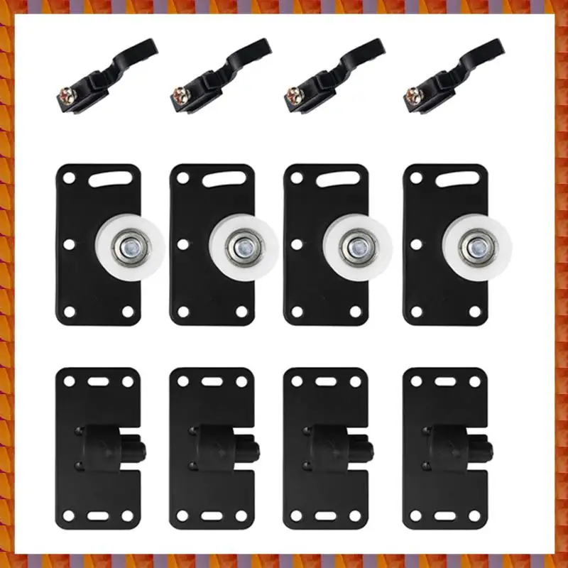 

DIDI 4Pcs/Set Iron Wardrobe Door Wheel Cabinet Wheel Cabinet Sliding Door Roller Set Drawer Door Pulley 3.3X1.8X0.1Inch