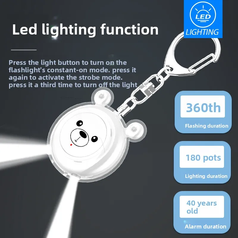 Nuovo mini allarme di autodifesa personale ricaricabile transfrontaliero per donne, allarme portatile per anziani e bambini
