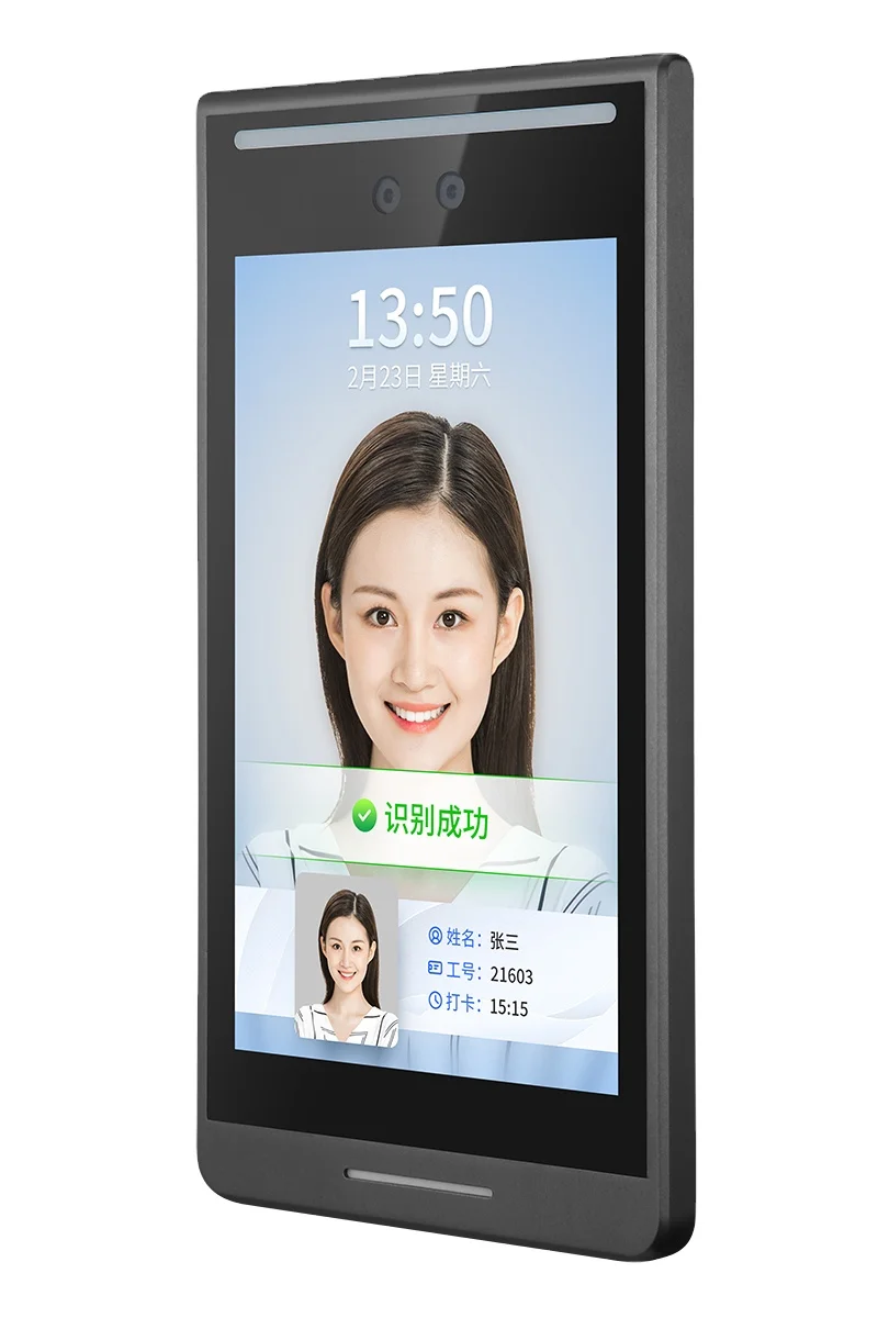 8 Inch Face Recognition Terminal Time Attendance Machine Facial Recognition Access Control