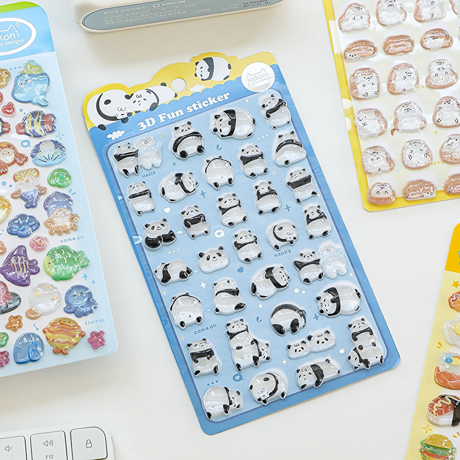 

NEKONI Kawaii Cartoon Animals 3D Relief Stickers Scrapbooking Diy Journal Cute Stationery Sticker