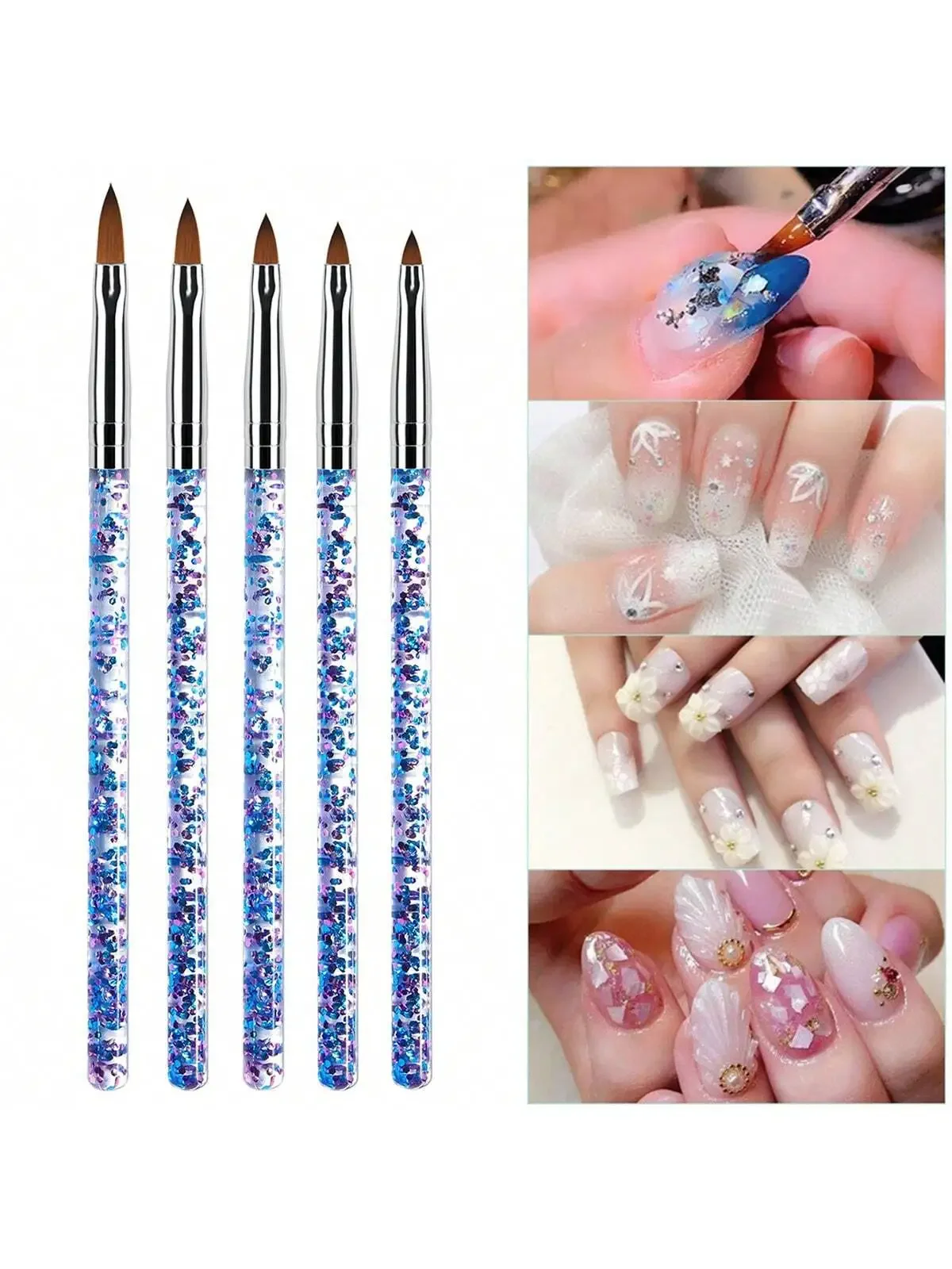 15pcs Nail Art Brush Set Including Uv Gel Nail Polish Brush, Acrylic Nail Brush And Other Manicure Tools