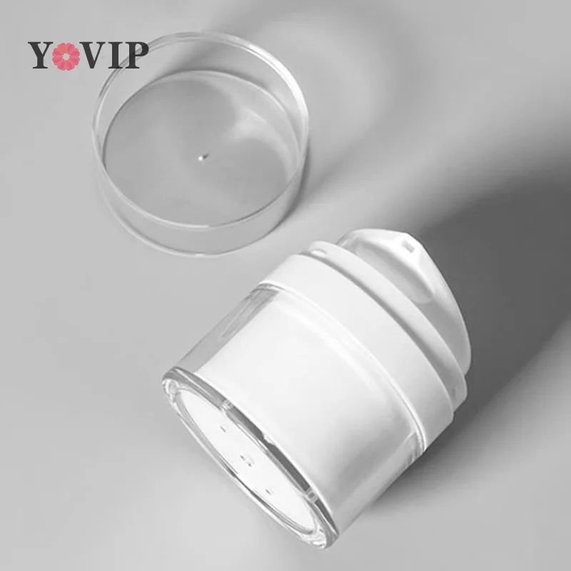 Draagbare 1Pc 15/30/50G Navulbare Cosmetische Pot Crème Blikjes Vacuüm Fles Persstijl Crème Pot Flesjes Airless Cosmetische Container