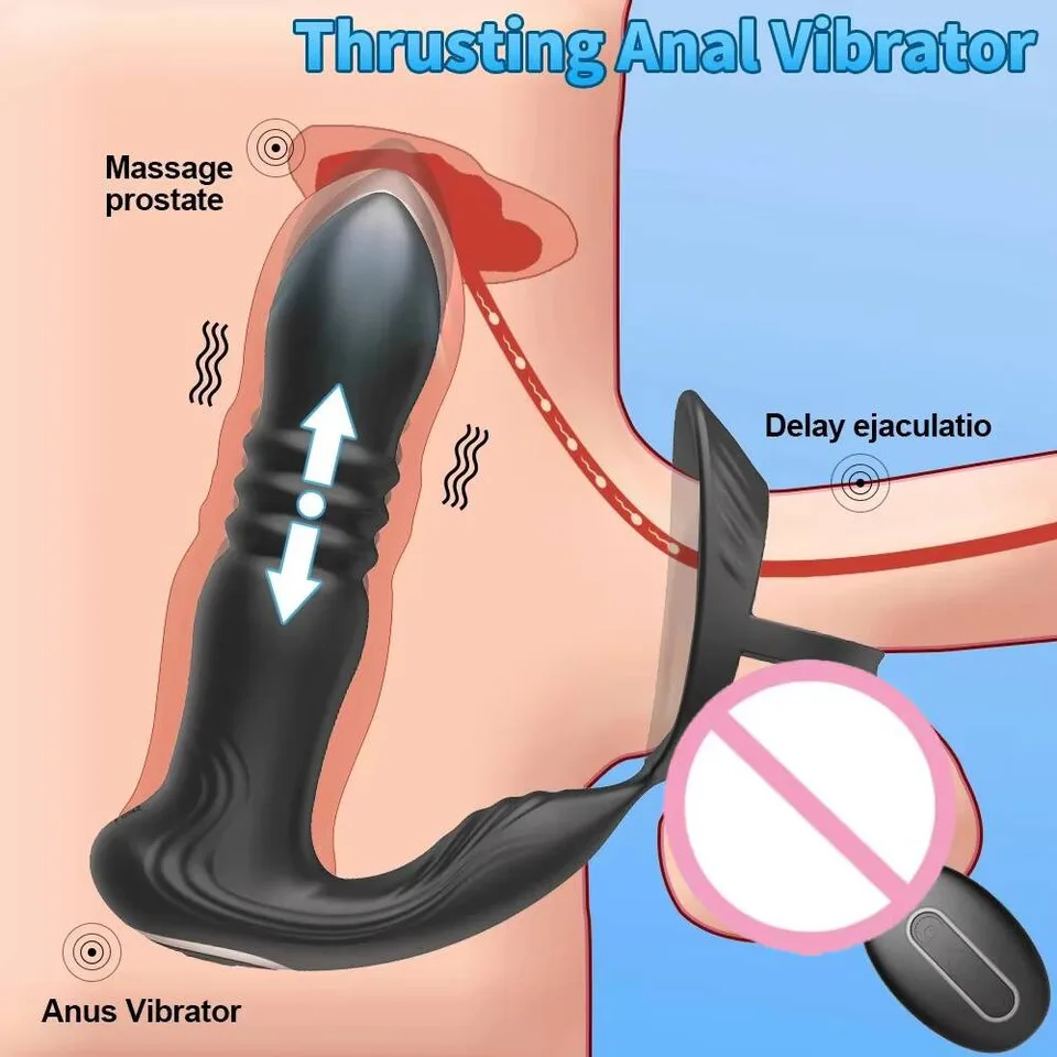 Кольцо на член, вибратор простаты, секс-игрушки для мужчин, беспроводной пульт дистанционного управления, массаж яичек, анальная пробка, кольцо для пениса, мужской мастурбатор