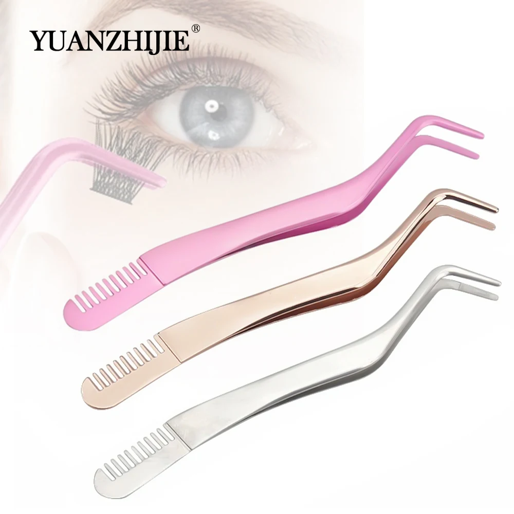 Yuanzhijie falsche Wimpern Pinzette gefälschte Wimpern Applikator Make-up-Tools 3 Farben Applikator Schönheit Make-up-Tool Zubehör